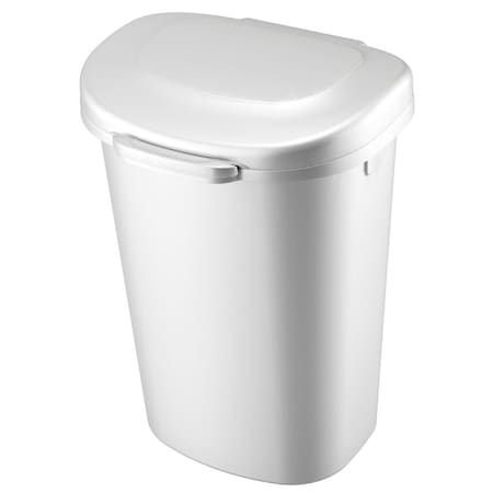 Rubbermaid Rubbermaid 13 gal White Plastic Touch Top Wastebasket 1843025